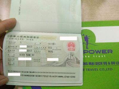 Chúc mừng anh Vũ Xuân Nam đã có visa du lịch Trung Quốc